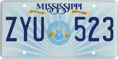 MS license plate ZYU523