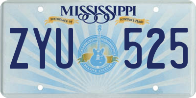 MS license plate ZYU525