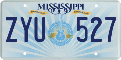 MS license plate ZYU527