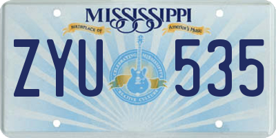 MS license plate ZYU535
