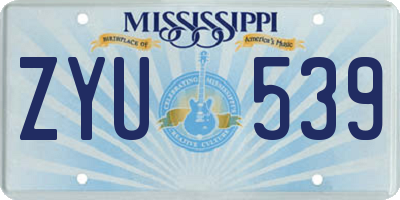 MS license plate ZYU539