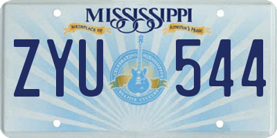 MS license plate ZYU544