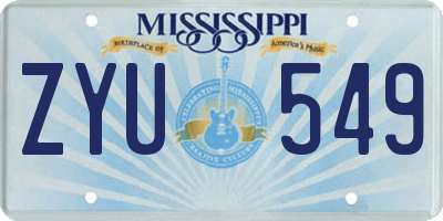 MS license plate ZYU549