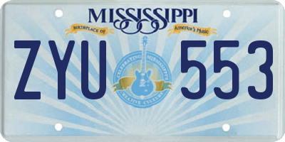 MS license plate ZYU553