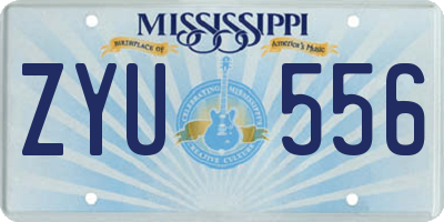 MS license plate ZYU556