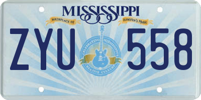 MS license plate ZYU558