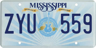 MS license plate ZYU559