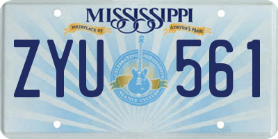 MS license plate ZYU561