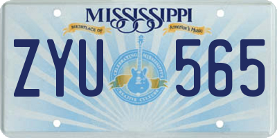 MS license plate ZYU565
