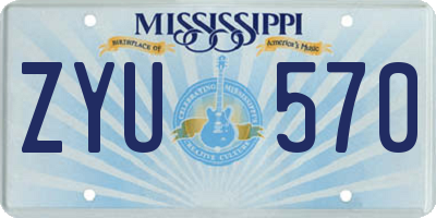 MS license plate ZYU570