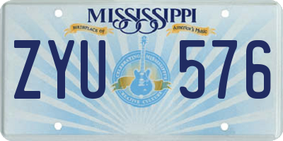 MS license plate ZYU576