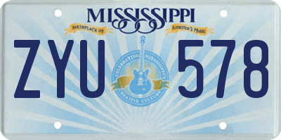 MS license plate ZYU578