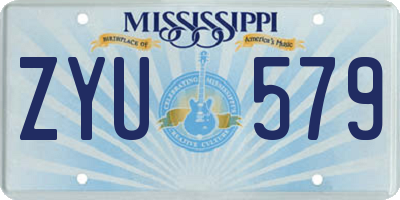 MS license plate ZYU579