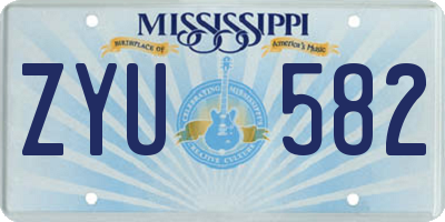 MS license plate ZYU582