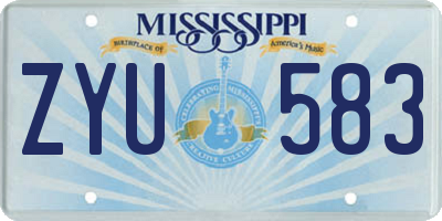 MS license plate ZYU583