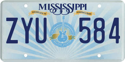 MS license plate ZYU584