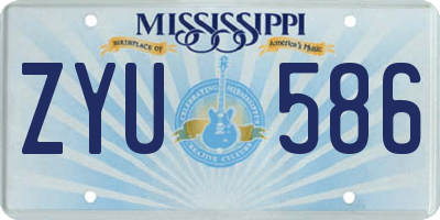 MS license plate ZYU586