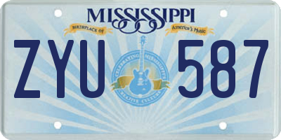 MS license plate ZYU587