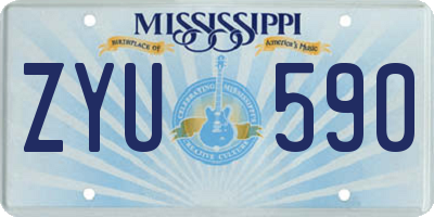 MS license plate ZYU590