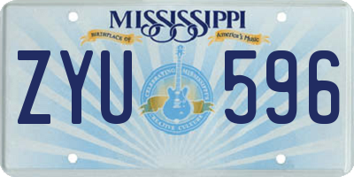MS license plate ZYU596