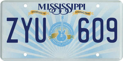 MS license plate ZYU609