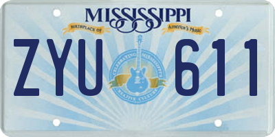 MS license plate ZYU611