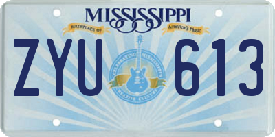 MS license plate ZYU613