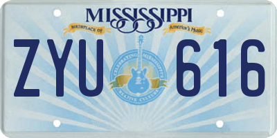 MS license plate ZYU616