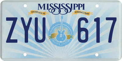 MS license plate ZYU617