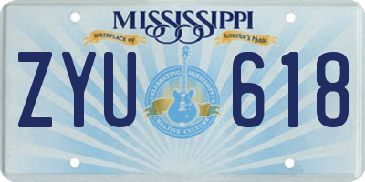 MS license plate ZYU618