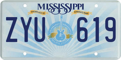 MS license plate ZYU619