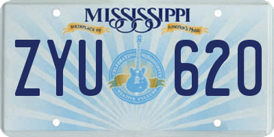 MS license plate ZYU620