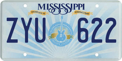 MS license plate ZYU622