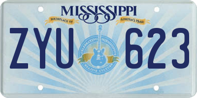 MS license plate ZYU623