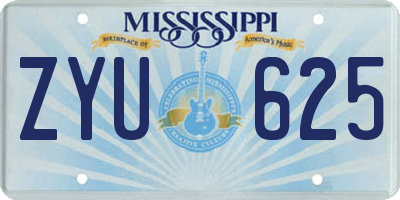 MS license plate ZYU625