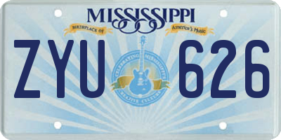 MS license plate ZYU626