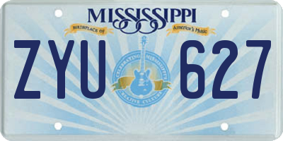 MS license plate ZYU627