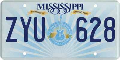 MS license plate ZYU628