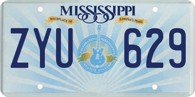 MS license plate ZYU629