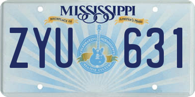 MS license plate ZYU631
