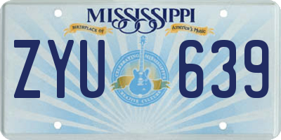 MS license plate ZYU639