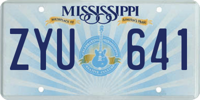MS license plate ZYU641