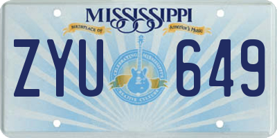 MS license plate ZYU649