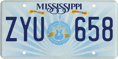 MS license plate ZYU658
