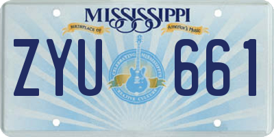 MS license plate ZYU661