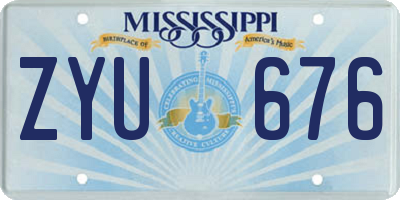MS license plate ZYU676