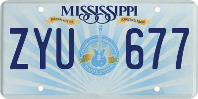 MS license plate ZYU677
