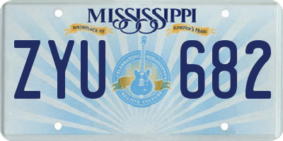 MS license plate ZYU682