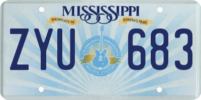MS license plate ZYU683