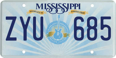 MS license plate ZYU685